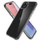 Spigen Crystal Hybrid dėklas iPhone 15 Plus – skaidrus