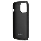 BMW Leather Diamond Pattern dėklas iPhone 14 Pro – juodas