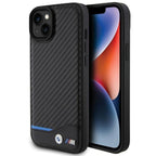BMW odinis anglies pluošto dėklas iPhone 15 Plus – juodas