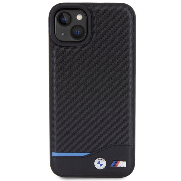 BMW odinis anglies pluošto dėklas iPhone 15 Plus – juodas