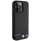 BMW Leather Carbon dėklas iPhone 15 Pro Max – juodas