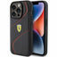 Ferrari Twist Metal Logo dėklas iPhone 15 Pro – juodas