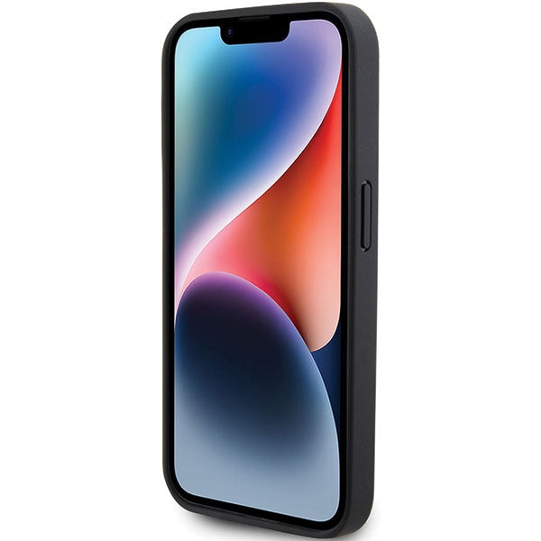 Ferrari Twist Metal Logo dėklas iPhone 15 Pro – juodas