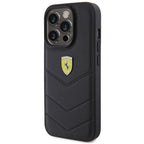 Ferrari siuvinėtas dėklas iPhone 15 Pro – juodas