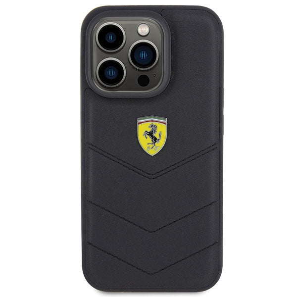 Ferrari siuvinėtas dėklas iPhone 15 Pro – juodas