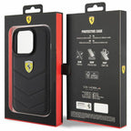 Ferrari siuvinėtas dėklas iPhone 15 Pro – juodas