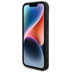 Ferrari Twist Metal Logo dėklas iPhone 15 Plus – juodas