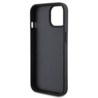 Ferrari Quilted Metal Logo dėklas iPhone 15 – juodas