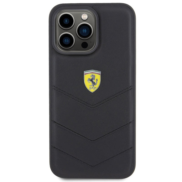 Ferrari dygsniuotas dėklas iPhone 15 Pro Max – juodas -- iPhone 15 Pro Max