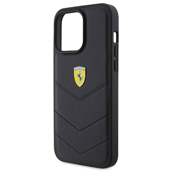 Ferrari dygsniuotas dėklas iPhone 15 Pro Max – juodas -- iPhone 15 Pro Max