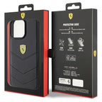 Ferrari dygsniuotas dėklas iPhone 15 Pro Max – juodas -- iPhone 15 Pro Max