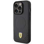 Ferrari MagSafe dėklas iPhone 15 Pro – juodas