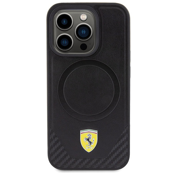 Ferrari MagSafe dėklas iPhone 15 Pro – juodas