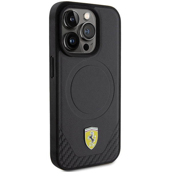 Ferrari MagSafe dėklas iPhone 15 Pro – juodas