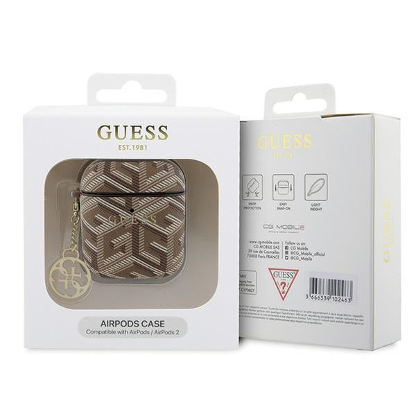 Guess AirPods 1/2 dėklas – rudas, G Cube Charm