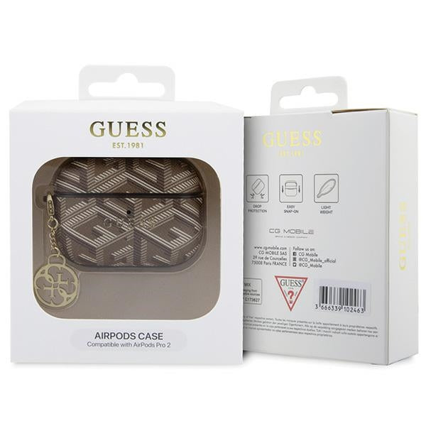Guess GCube Charm dėklas AirPods Pro 2 – rudas