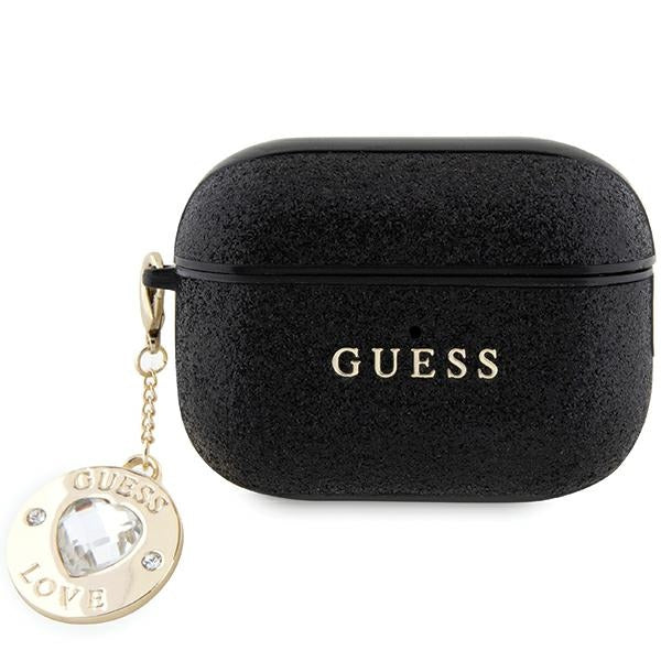 Guess dėklas AirPods Pro 2 – juodas, blizgus su pakabuku