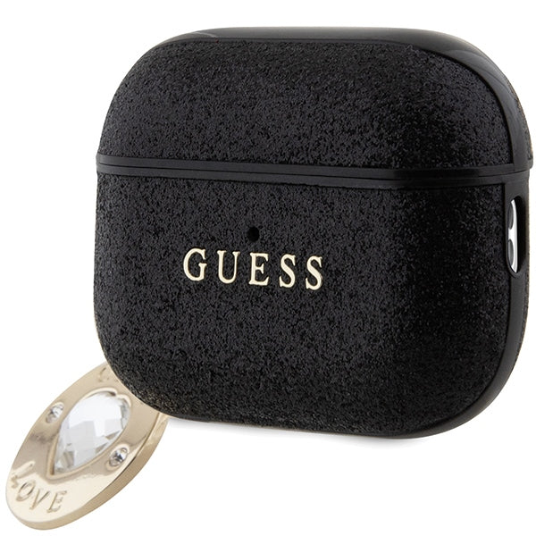 Guess dėklas AirPods Pro 2 – juodas, blizgus su pakabuku