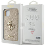 Guess dėklas iPhone 11/XR – auksinis, blizgus 4G -- iPhone 11