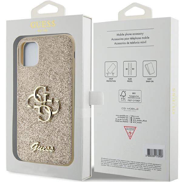 Guess dėklas iPhone 11/XR – auksinis, blizgus 4G -- iPhone 11