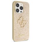 Guess dėklas iPhone 14 Pro – auksinis su blizgučiais