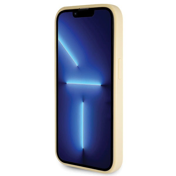 Guess dėklas iPhone 14 Pro – auksinis su blizgučiais