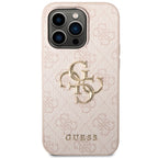Guess 4G Big Metal Logo dėklas iPhone 15 Pro - rožinis -- iPhone 15 Pro