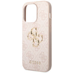 Guess 4G Big Metal Logo dėklas iPhone 15 Pro - rožinis -- iPhone 15 Pro