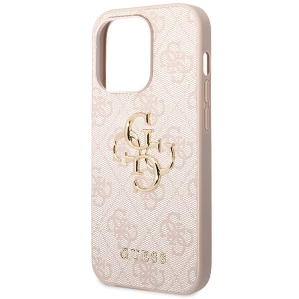 Guess 4G Big Metal Logo dėklas iPhone 15 Pro - rožinis -- iPhone 15 Pro