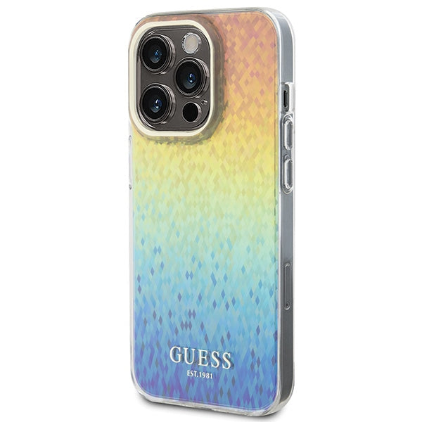 Guess IML Faceted Mirror dėklas iPhone 15 Pro – spalvotas