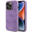 Guess Leather 4G Stamped dėklas iPhone 15 Pro – violetinis