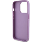 Guess Leather 4G Stamped dėklas iPhone 15 Pro – violetinis