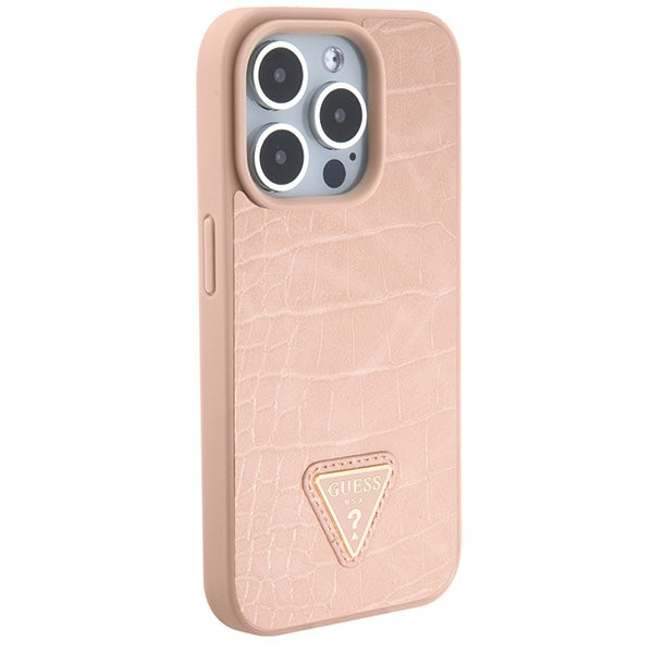 Guess Croco dėklas iPhone 15 Pro – rožinis -- iPhone 15 Pro