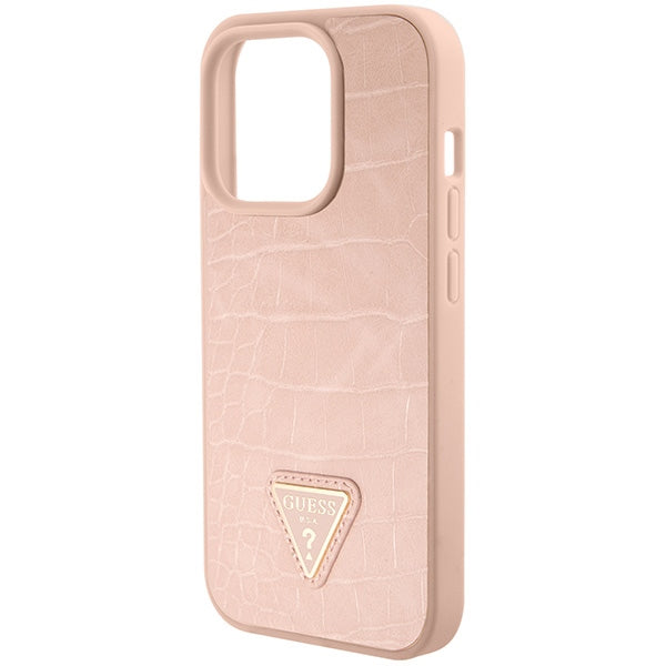 Guess Croco dėklas iPhone 15 Pro – rožinis -- iPhone 15 Pro