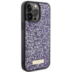 Guess dėklas iPhone 15 Pro – rožinis su kristalais