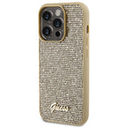 Guess Disco Metal Script dėklas iPhone 15 Pro – auksinis
