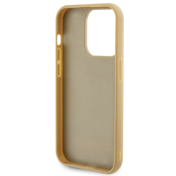 Guess Disco Metal Script dėklas iPhone 15 Pro – auksinis