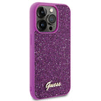 Guess Disco Metal Script dėklas iPhone 15 Pro – rožinis