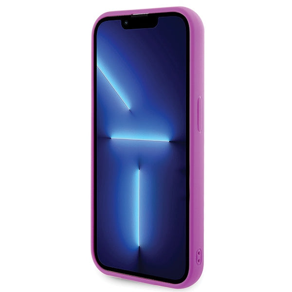 Guess Disco Metal Script dėklas iPhone 15 Pro – rožinis
