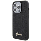 Guess dėklas iPhone 15 Pro – juodas, kristalinis