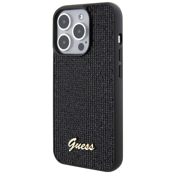 Guess dėklas iPhone 15 Pro – juodas, kristalinis