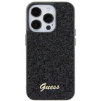 Guess dėklas iPhone 15 Pro – juodas, kristalinis