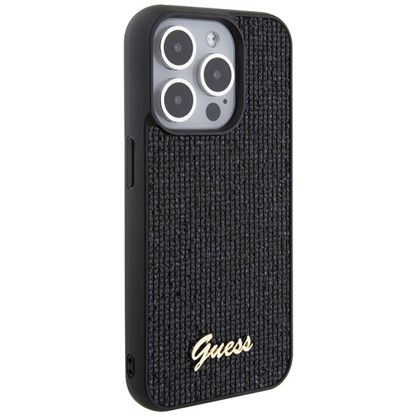Guess dėklas iPhone 15 Pro – juodas, kristalinis