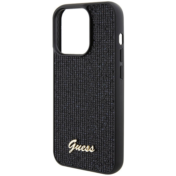 Guess dėklas iPhone 15 Pro – juodas, kristalinis