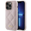 Guess Quilted Metal Logo dėklas iPhone 15 Pro – rožinis