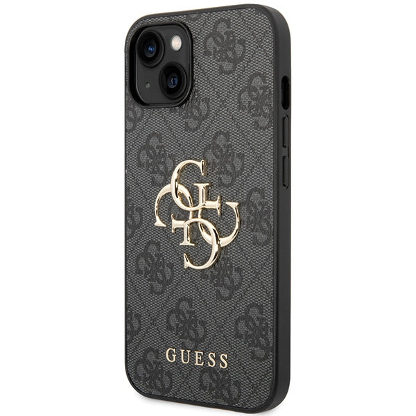 Guess 4G Big Metal Logo iPhone 15 dėklas - Pilkas -- iPhone 15