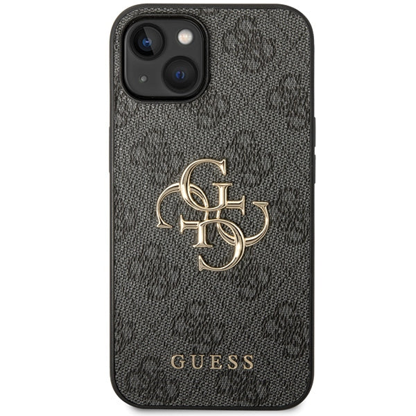 Guess 4G Big Metal Logo iPhone 15 dėklas - Pilkas -- iPhone 15