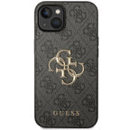 Guess 4G Big Metal Logo iPhone 15 dėklas - Pilkas -- iPhone 15