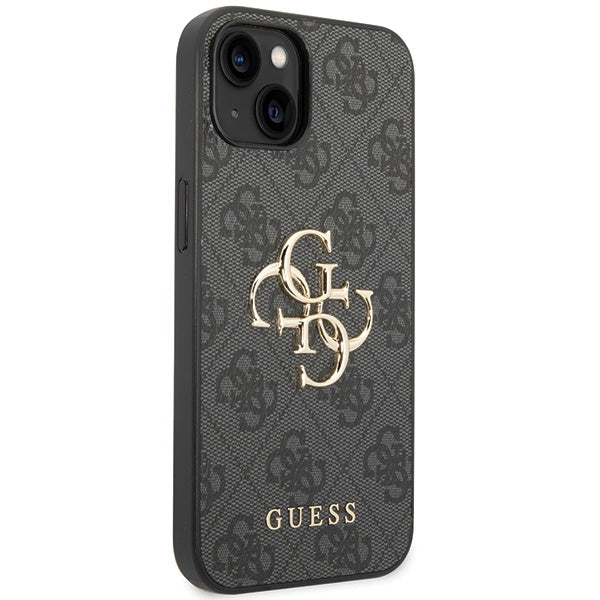 Guess 4G Big Metal Logo iPhone 15 dėklas - Pilkas -- iPhone 15