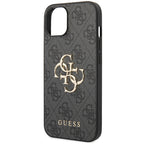 Guess 4G Big Metal Logo iPhone 15 dėklas - Pilkas -- iPhone 15